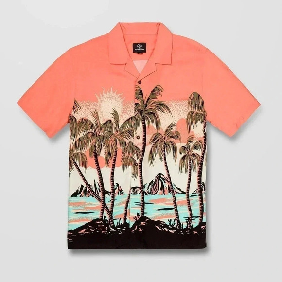 VOLCOM NWT PARODISE LIVING CORAL TOP - Picture 3 of 6